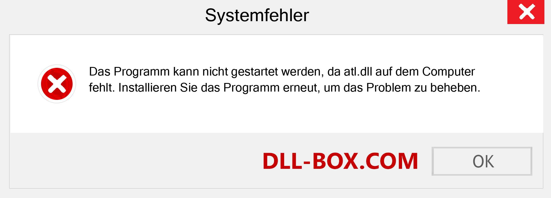 atl.dll-Datei fehlt?. Download für Windows 7, 8, 10 - Fix atl dll Missing Error unter Windows, Fotos, Bildern