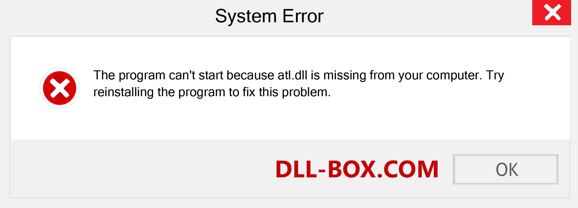  atl.dll file is missing?. Download for Windows 7, 8, 10 - Fix  atl dll Missing Error on Windows, photos, images